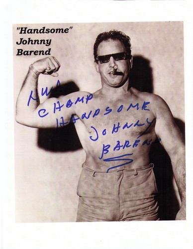 NWA AWA Wrestler Handsome Johnny Barend signed auto autograph photo picture coa