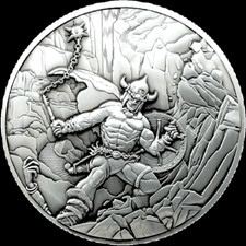 Frank Frazetta's "Warrior with Ball and Chain" Goliath Coin 5oz Zn