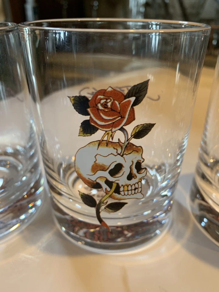 Винтажный Y2K Ed Hardy старомодный очки комплект/4 Christian Audigier татуировки гот - Изображение 2 из 4