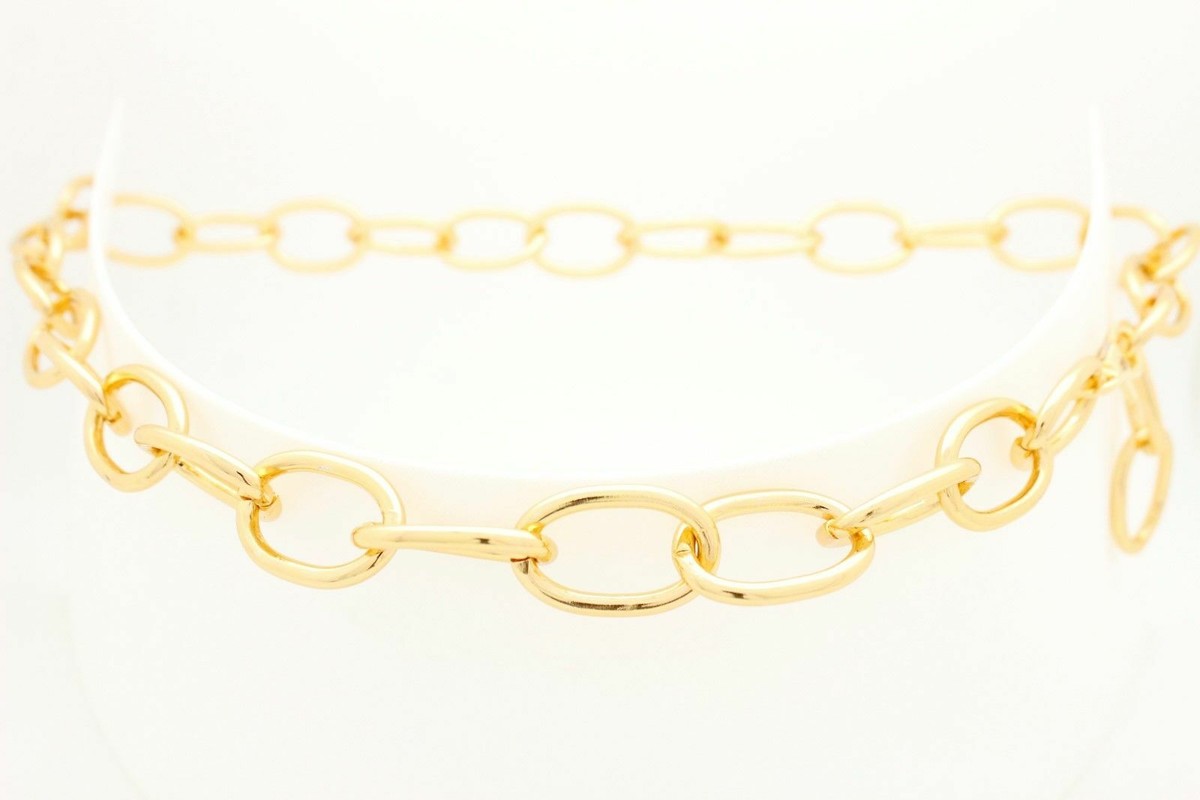 Damen Metallic Gold Kette Glieder Skinny Band Schmal Gürtel