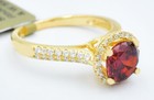 LAB CREATED 1.25 CtS RHODOLITE  & WHITE SAPPHIRE RING .925 Sterling Silver - NWT — photo 2