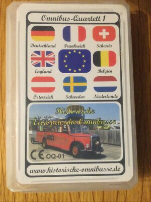 1. Omnibus-Quartett / Historische Europäische Omnibusse / 8 Länder a 4 Busse