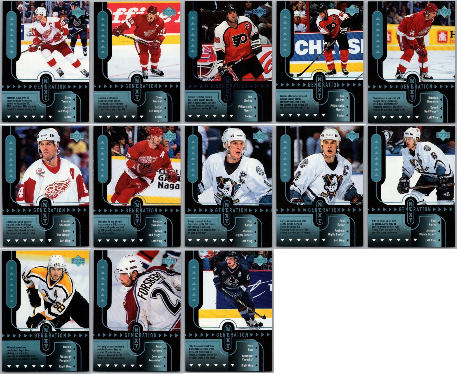 1998-99 UPPER DECK GENERATION NEXT INSERT CARDS - PICK SINGLES - FINISH SET