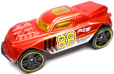 2018 HOT WHEELS RD-08 #88 RED 1:64 DIECAST 2 5/8" RACE CAR WITH YELLOW & WHITE