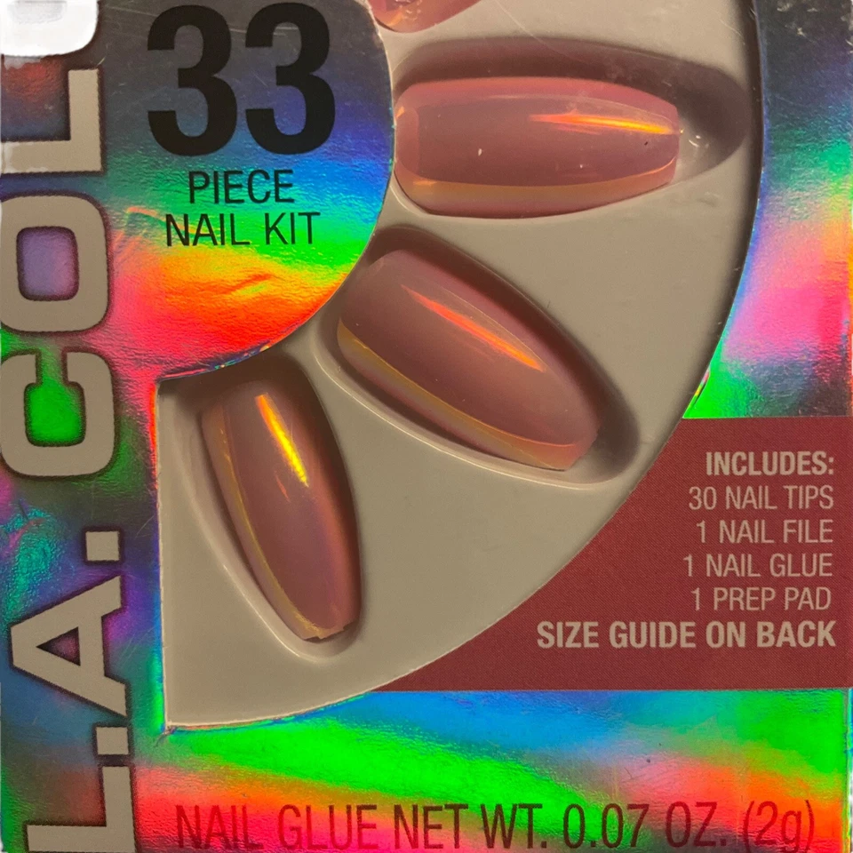 LA Colors PIXIE Glimmery Artificial Nail Tips Kit with Glue New - Image 2 of 4