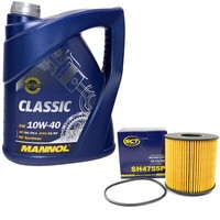 MotoröL Set 10W-40 5 Liter + ÖLfilter SH 4755 P FüR Nissan Interstar Kasten
