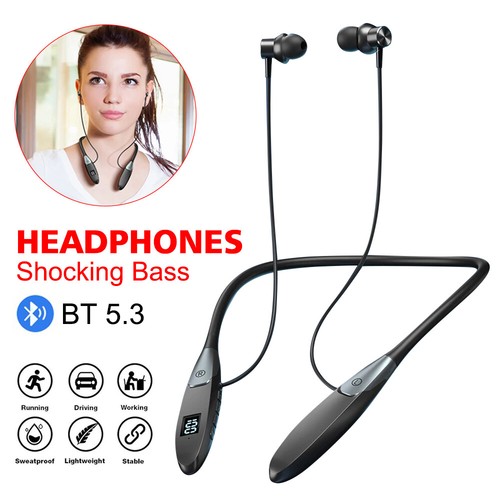 Bezprzewodowe słuchawki Bluetooth z pałąkiem na szyję mikrofon zestaw słuchawkowy stereo słuchawki douszne słuchawki - Zdjęcie 22 z 26
