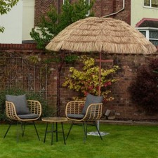 Garden Summer Beach Table Tiki Straw Parasol - Wind Break and Sun Shade