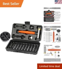Precision Roll Pin Punch & Hammer Set with Bench Block - Perfect for Maintenance