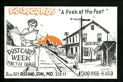 National Postcard Week 1989 Railroad Station Train