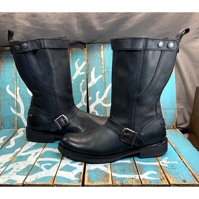 Harley Davidson Low Top‎ Boots Mens Sz 8.5 Womens 10 Riding Black Leather Shoes Harley-Davidson Round Toe Low (1-1.9 in) Heel Height Boots  main image 3