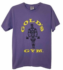 Vintage 90s T-Shirt Golds Gym Mens Size Small 100 USA Cotton Purple VTG Tee