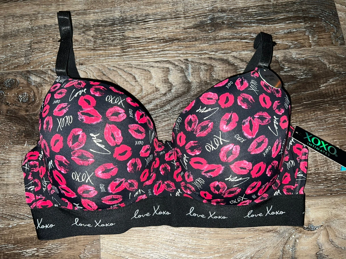 XOXO ~ Women's Gentle Lift Bra Padded Underwire Nylon Blend Lips