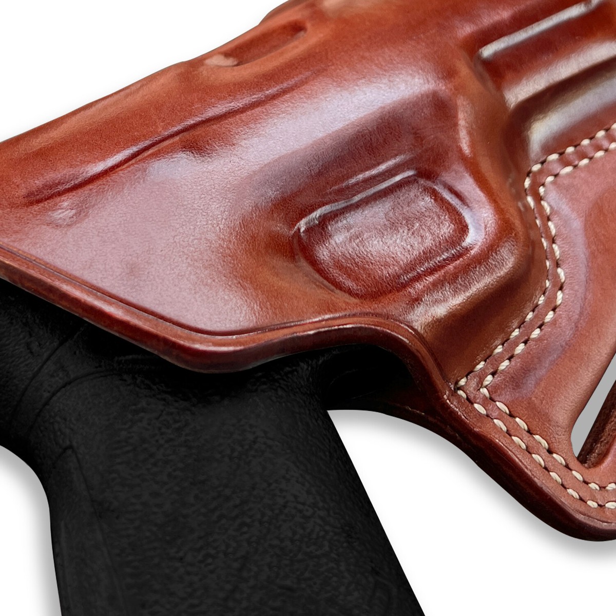 Leather Pancake Holster For Kimber KDS9C - Right Hand Brown OWB Belt Holster