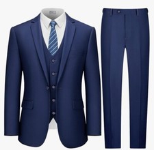 LUPURTY Suits for Men, 3 Piece Men's Suit Slim Fit, Solid Jacket Vest Pants 3XL