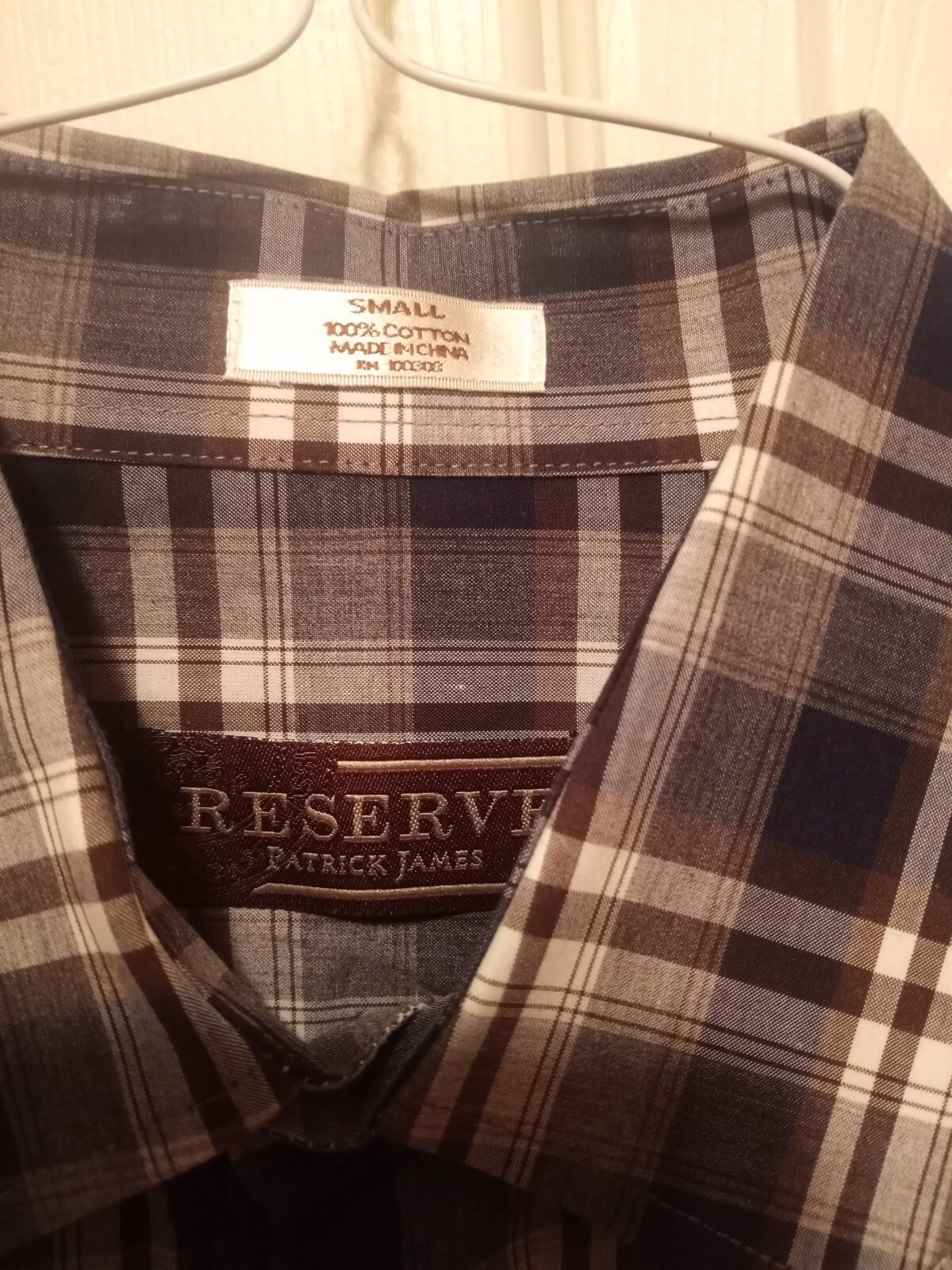 Reserve Patrick James Button Down Small black bro… - image 3