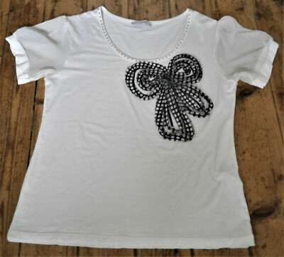 ANDIE* Damen T-Shirt mit kurzen Ärmeln und schönen Details Gr.XL 