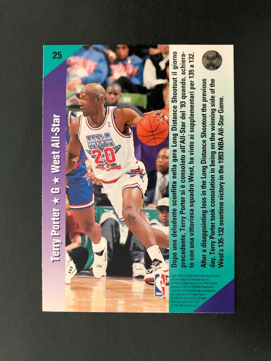 CARD UPPER DECK NBA 1992/93 EAST ALL STAR TERRY PORTER n 25 NEAR MINT