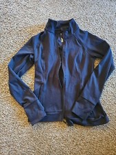 All in Motion Women's Black Zip Up Track Jacket, Zip Pockets, Size XS