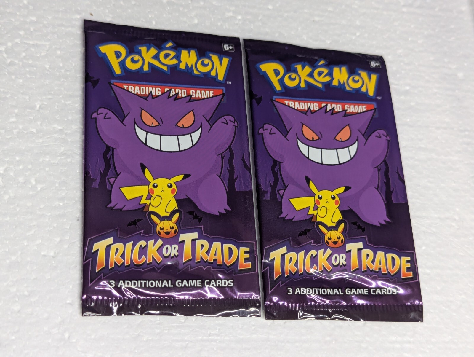 PokEMON Trick or Trade Sealed Pack x2 UNOPENED 3 Cards Halloween Set