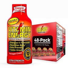  48 Pack Vitamin Energy  Focus Tropical Energy Shots, Clinically Proven