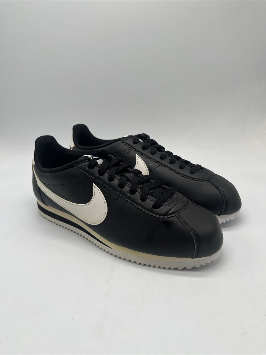 Nike Classic Cortez Black Leather Shoes 807471-010 Women's