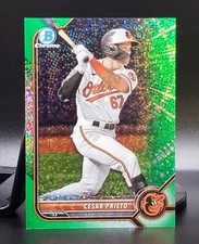 Cesar Prieto  (2022) Bowman Chrome RC GREEN Speckle REFRACTOR [ #SN /99 ]