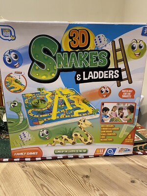 Grafix 3D Schlangen und Leitern Kinder Brettspiel nagelneu versiegelt innen unbenutzt