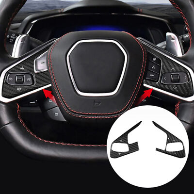  Carbon-Faser-Lenkrad-Knopf-Abdeckungs-Ordnung für Corvette C8 2020 2023  NEW!