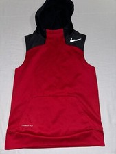 Image of nike pro training hoodie Therma Fit Boy's Sleeveless Hoodie Youth Medium