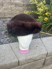 Fluffy And Beautiful Dark Brown Fur Hat Vintage