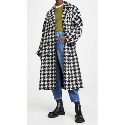 STAND STUDIO Mikaela Brushed Wool Coat size FR42 in Houndstooth