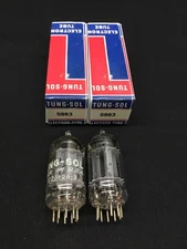MATCHED PAIR TUNG SOL 5963 12AU7 Vintage Audio VACUUM TUBES Tested NOS  8.9246