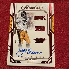 2023 Panini Flawless Joe Greene Autograph Champions Signatures Ruby Auto #/15