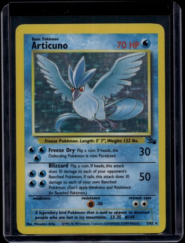 Pokemon TCG Articuno 2/62 Fossil Holo Rare LP