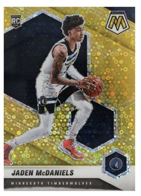 2020-21 Panini Mosaic - Rookie Jaden McDaniels #235 Fast Break Gold Prizm /10