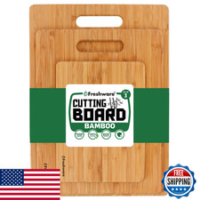 Freshware Bamboo Cutting Boards For Kitchen Set Of 3 Wood Cutting Board For