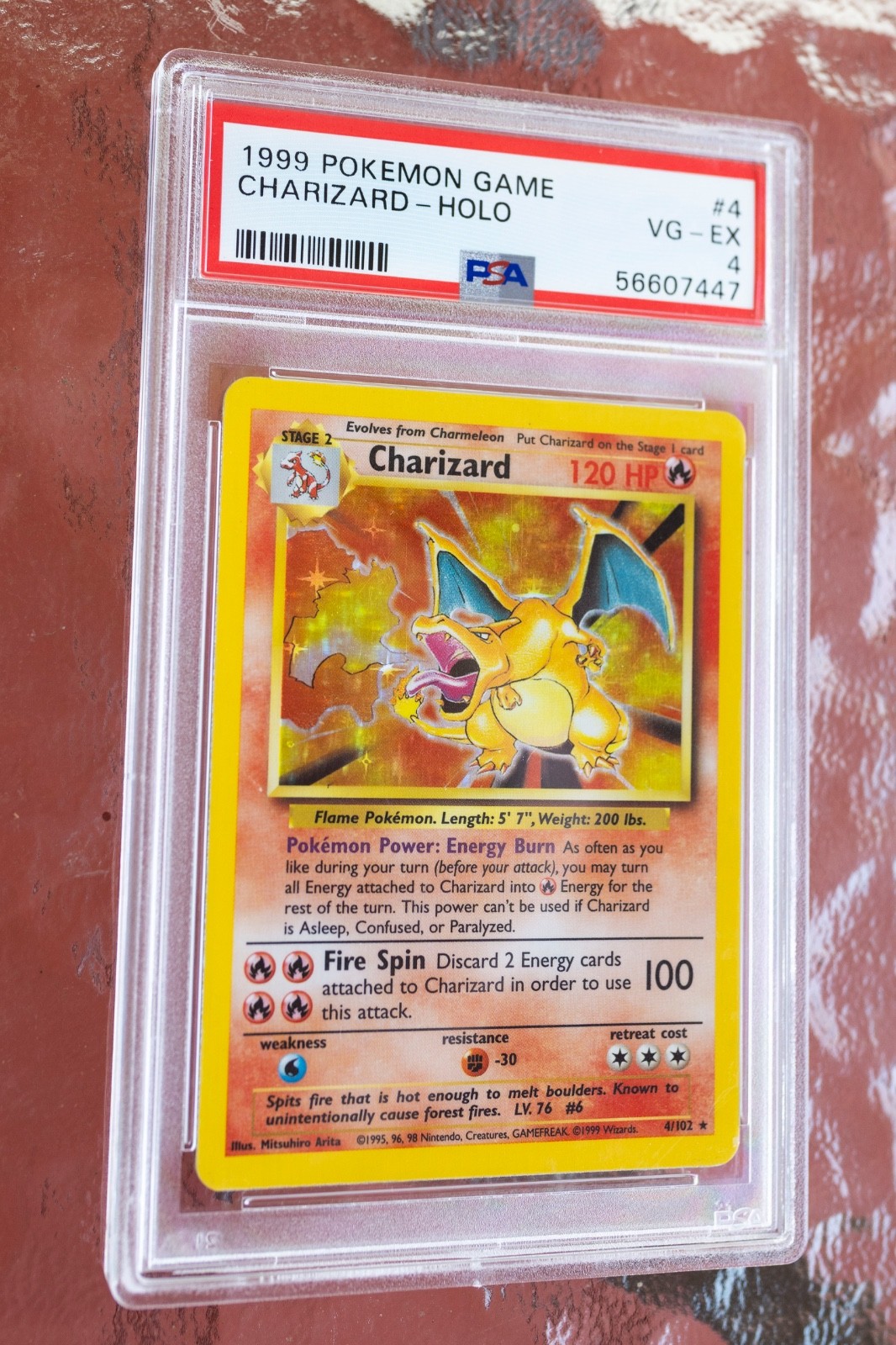 1999 POKEMON BASE SET UNLIMITED #4 CHARIZARD-HOLO PSA 4 - VG-EX view 4