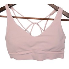 Athleta Strappy Crisscross Back Sports Bra Padded Size Small Pink