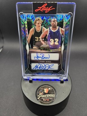 2025 Leaf Metal Larry Bird Magic Johnson Dual Auto 4/5 DA-15 Celtics Lakers