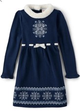 NWT Gymboree Holiday Express Snowflake Sweater Knit Dress Girl's Size 6