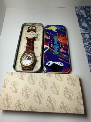 RARE VINTAGE HARD ROCK CAFE SAVE THE PLANET BRASS WATCH JAPAN MOVEMENT NIB