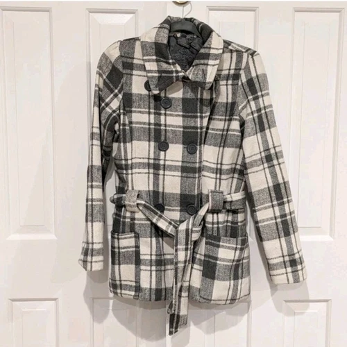 OFF WHITE JouJou donna pavone grigio medio a quadri misto lana cravatta in vita