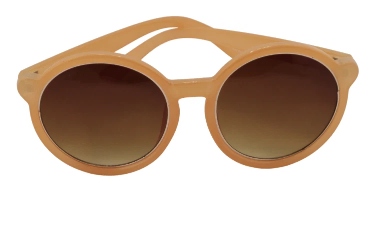 GAFAS DE SOL-Montura redonda de inspiración vintage con marco bronceado melocotón y lentes marrones degradados Foto 2 de 4