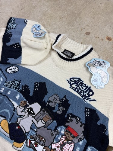 Ghetto Crew Sweater Set Size Kids Xxl Deadstock Nwt Big Print Embroydered G - Picture 2 of 8