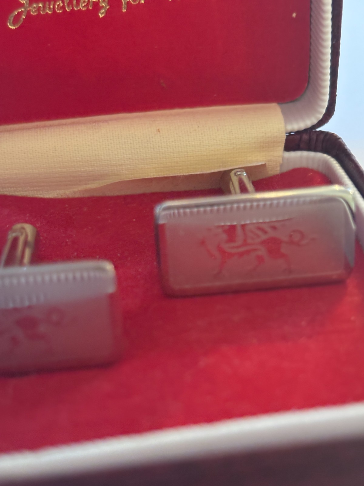 Silver rectangular Winged dragon cufflinks - Boxed - image 2