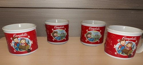 Campbell's M'm M'm Good Mugs Set of 4 2 Different Designs 2002 EX Cond
