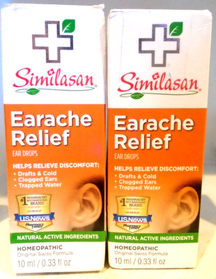 Similasan Earache Relief Ear Drops 10 ml .33 fl oz 2-PACK 2028