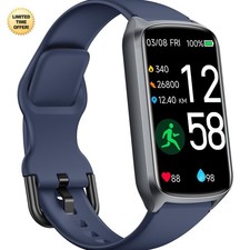 Health Fitness Tracker with Heart Rate Blood Oxygen BP Sleep Waterproof 24/7 ...