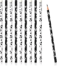 24 Pieces Soccer Pencils with Eraser Wooden Sport Themed Pencils Football Themed